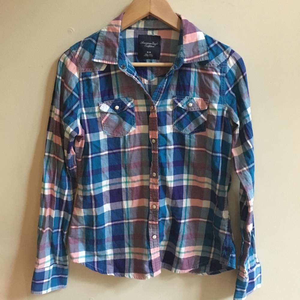 American Eagle snap up flannel, women’s M